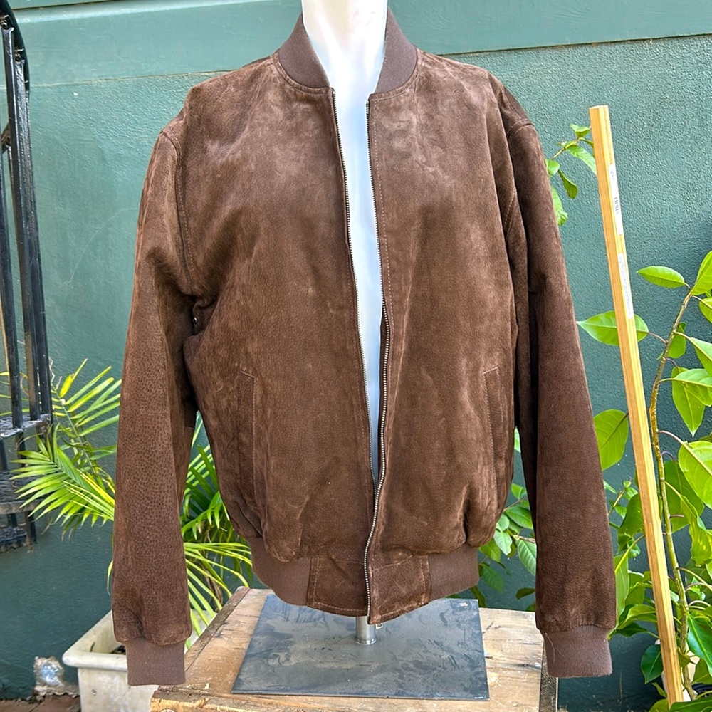 Men’s FLAVOR suede bomber size: medium